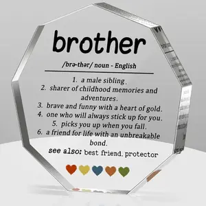 Brother Gift from Sister - Acrylic Definition Plaque for Birthday, Christmas & Thank You | Best Brother Ever Decorative Signage