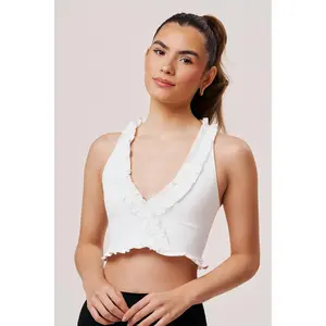 Nemesis Ruffle Sports Bra for Women | Stylish Workout & Gym Top