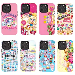 Shopkins Unicorn Phone Case Set, 8 Designs Cute Cartoon Aesthetic Covers for iPhone 17/16/15/14/13/12/11 Pro Max/Plus & Samsung Galaxy S23-S25, Gift for Girls & Kids