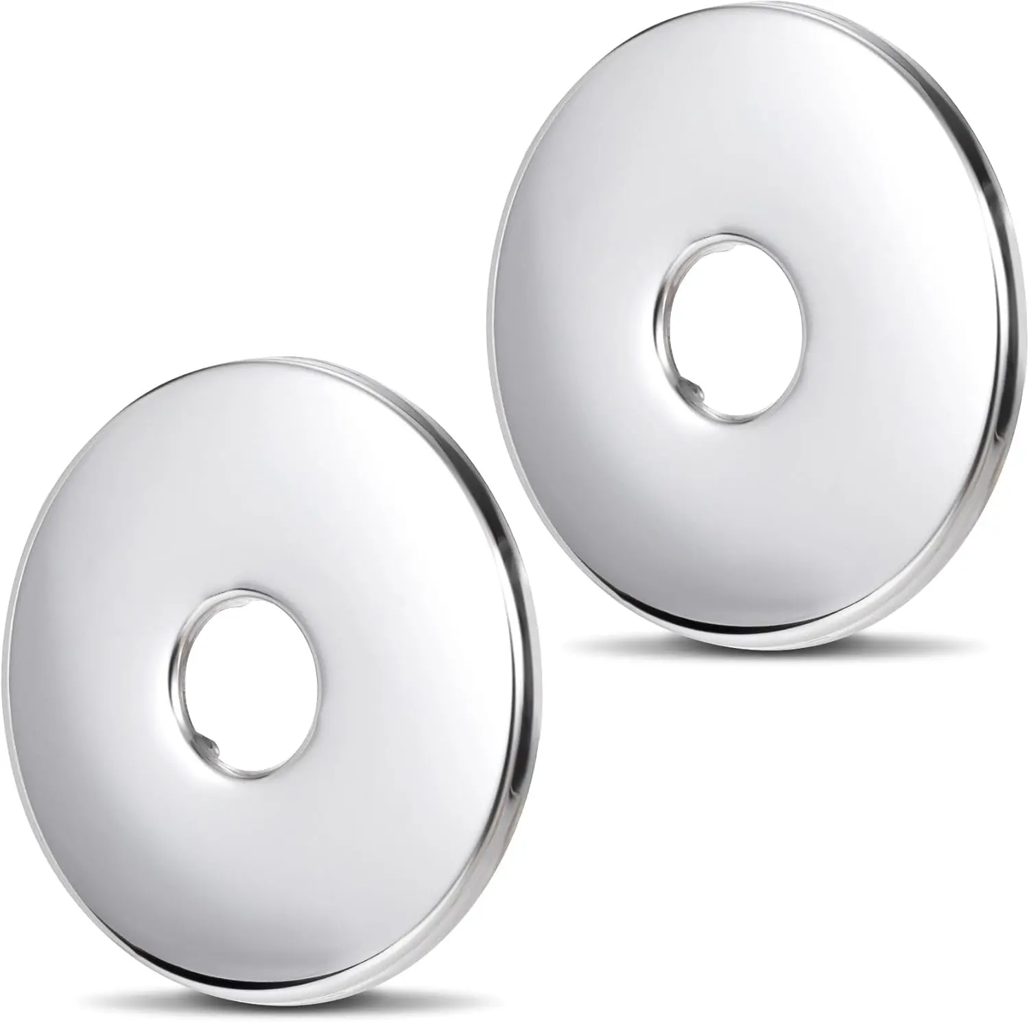 2 Pack Lar Shower Arm Flan, 3.15Inch Round Replacement Escutcheon Plate, Stainless Steel Shower Pipe Cover Plate for Shower Hd Arms (Inner Dia: 0.84in)