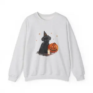Halloween Dog Sweatshirt, Cozy Fall Crewneck, Unisex Apparel, Pet Lover Gift, Autumn Outfit