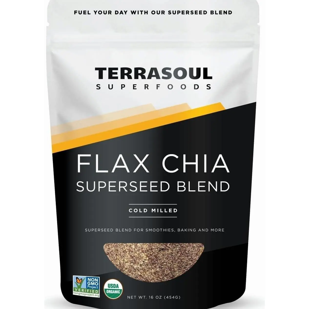 Terrasoul Superfoods Organic Flax Chia Blend, 16 oz - Superseed Boost for Energy & Wellness