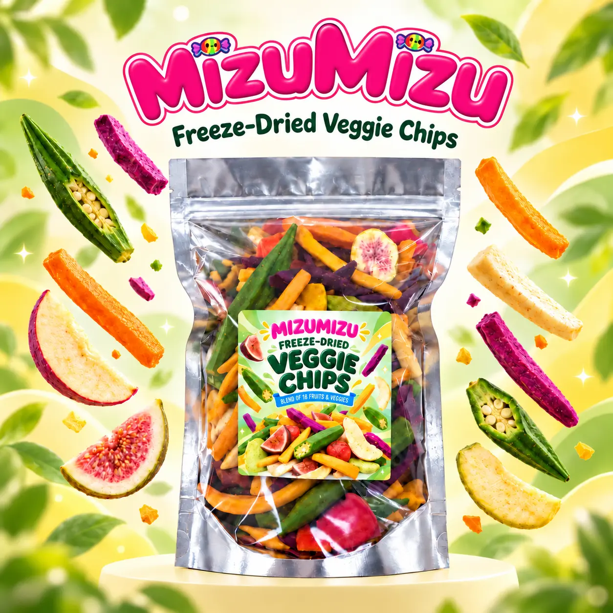 MIZUMIZU Freeze-Dried Mixed Fruit & Veggie Chips