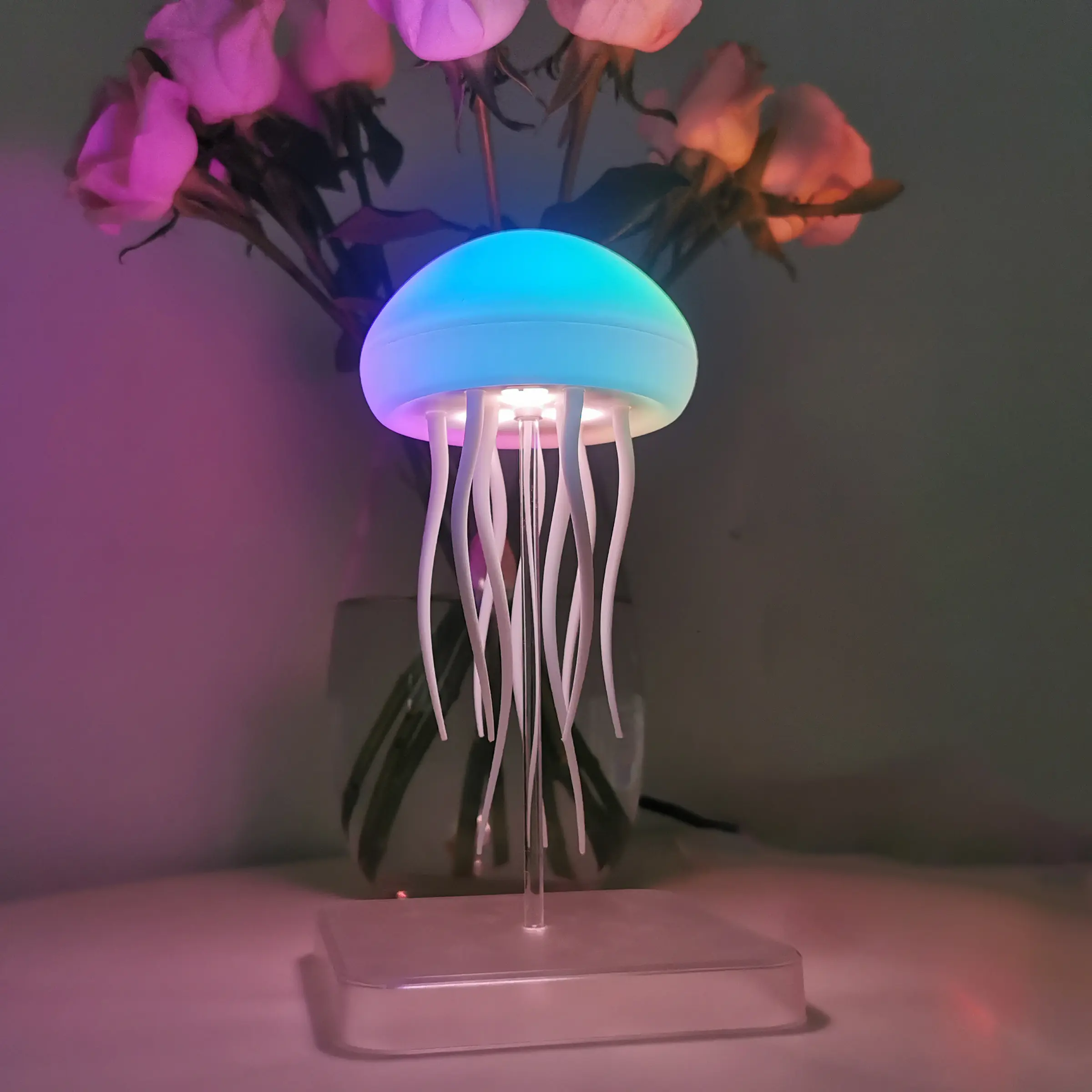 jellyfish lamp with remote control  Protable upgraded jellyfish mood lamp 11 colors realistic floating jellyfish light Led Mood Light for relaxation bedroom decor, for kids room, office desk, gift Light Decoration, Decorative Mood Lamp