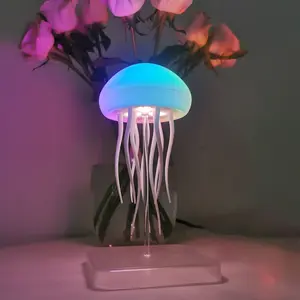 jellyfish lamp with remote control  Protable upgraded jellyfish mood lamp 11 colors realistic floating jellyfish light Led Mood Light for relaxation bedroom decor, for kids room, office desk, gift