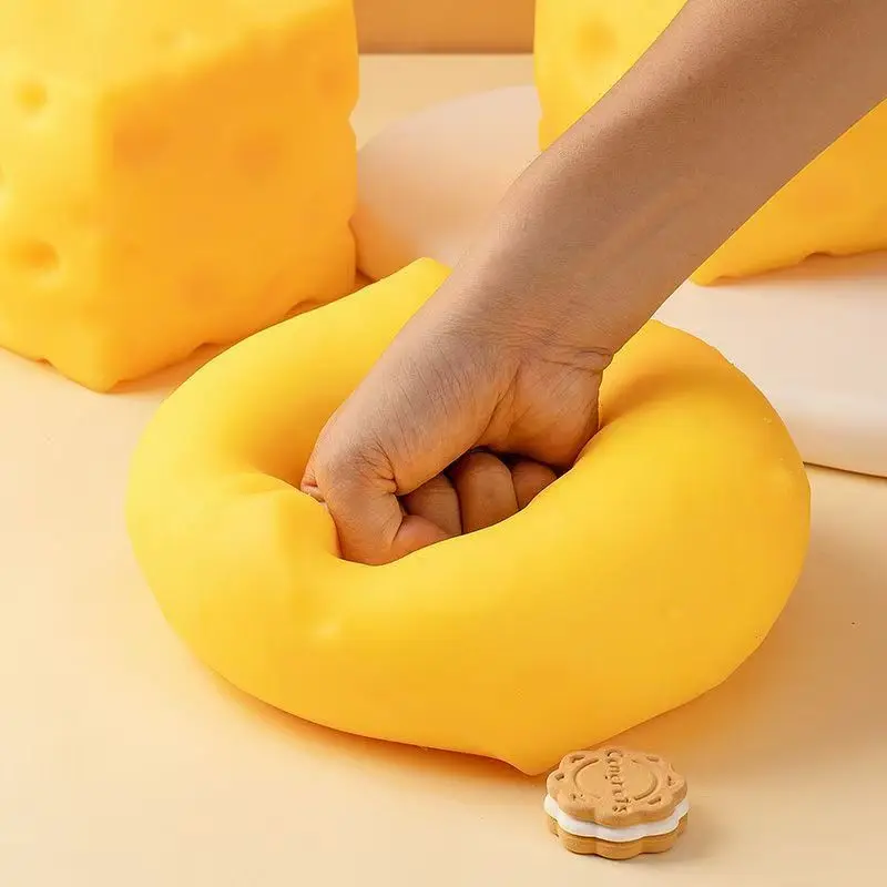 Giant Cheese Squishy Toy - Soft and Slow-Rising Stress Relief Fidgeting Item, Realistic Design Sensory Friendly Squishies Toys for Kids & Fidget Enthusiasts