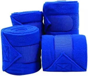 Fleece Horse Polo Wraps Set of 4 Bandages 4" Width 3 Meters Length Blue Comfortable and Durable