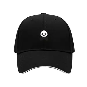Printed Baseball Cap Cute Panda Graphic Adjustable Premium Distressed Denim Trucker Hat for Women Men