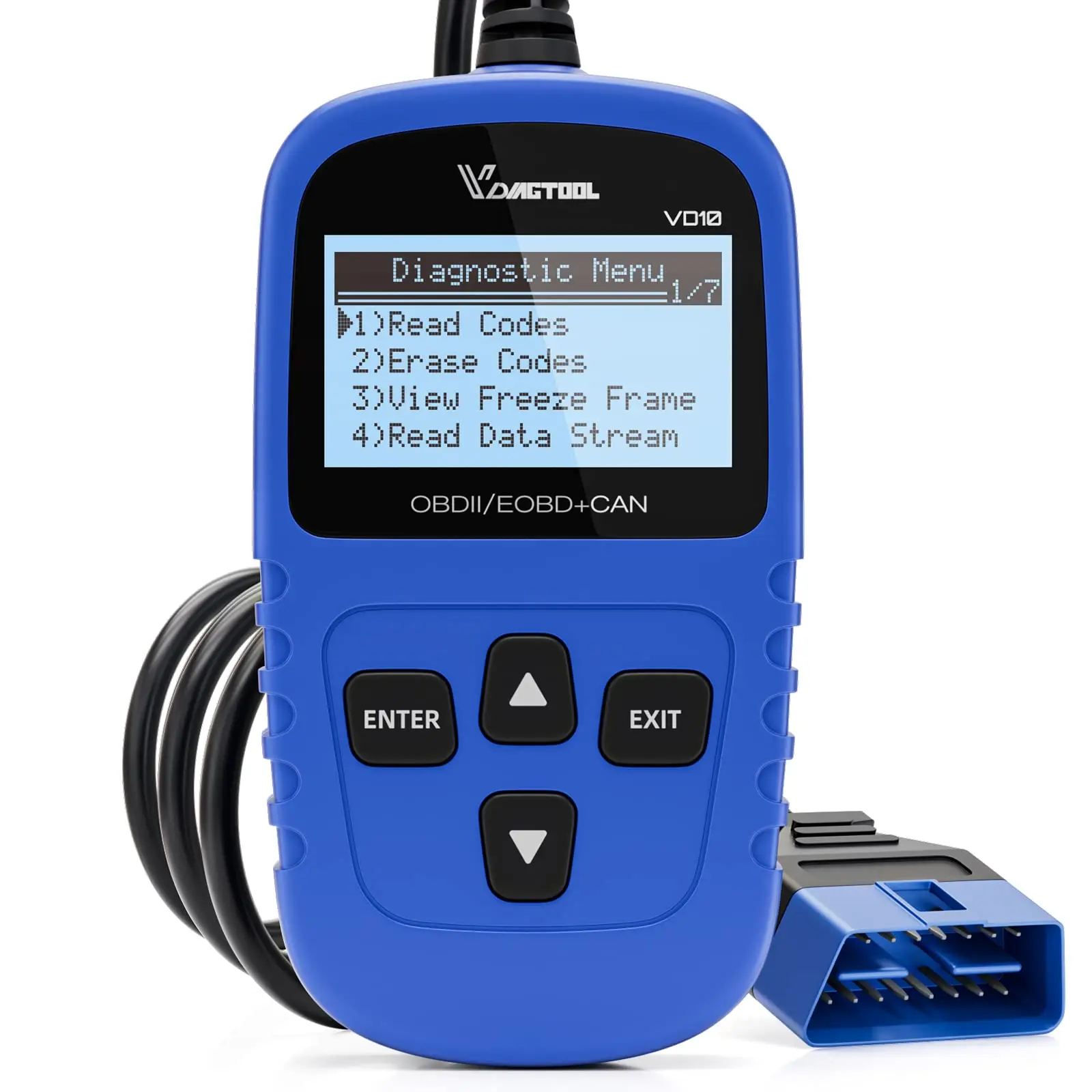 VDIAGTOOL VD10 OBD2 Scanner Code Reader Car Diagnostic Tool - Code Reading, Fault Clearing, Live Data, Freeze Frame, I/M Readiness, Plug-and-Play TFT Screen, CEL Turn-Off, Ideal Father's Day Gift for Vehicle