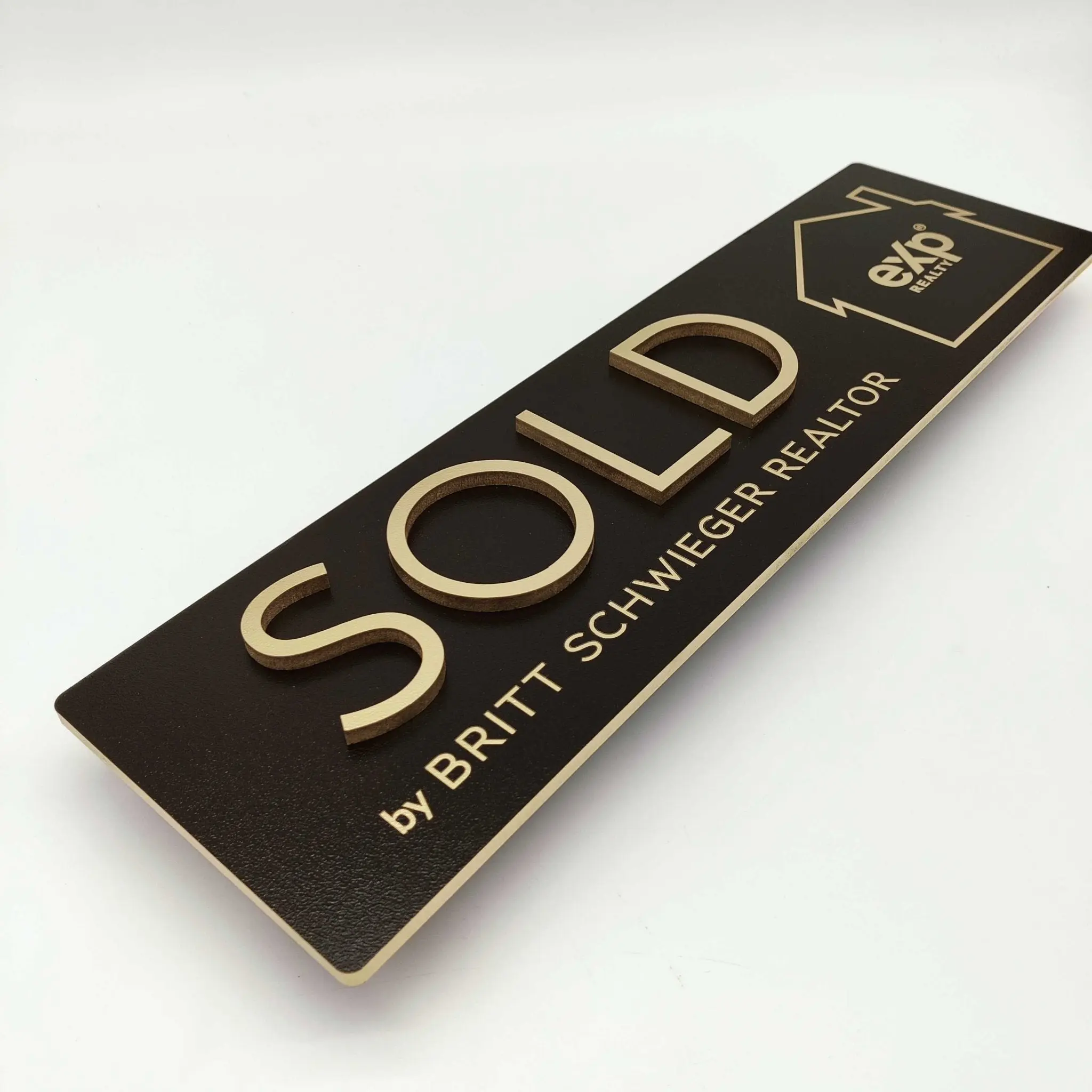Rectangle Shaped Props Sold Rectangle Sign with a 3D Cutout