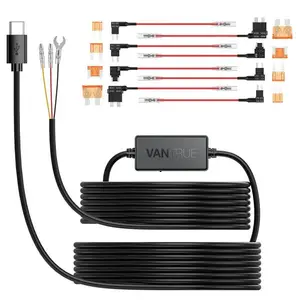 Vantrue 11.5ft USB-C Hardwire Kit (12V–24V to 5V) with Acc Functionality, Low Voltage Protection for N4(S)/N4 Pro(S)/N5(S)/N2X/E1 Pro/E360/ACE/E1 Lite/E2/S1 Pro(MAX)