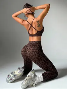 Women's Seamless High-Waisted Yoga Pants Set, Sexy Backless Sports Bra & Long Leggings, Perfect for Fitness & Gym Wear, Backless Gym Clothes