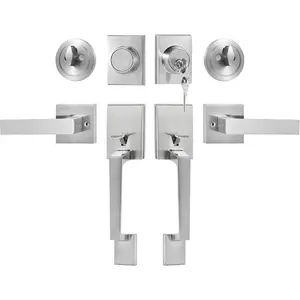 VEVOR Front Door Handle and Deadbolt Set, Front Door Lock Set with Interior Knob, Adjustable Hole Spacing Single Cylinder Handleset, for Right and Left Handed Entrance, Brushed Oil Rubbed BronzeVEVOR Super Brand Day