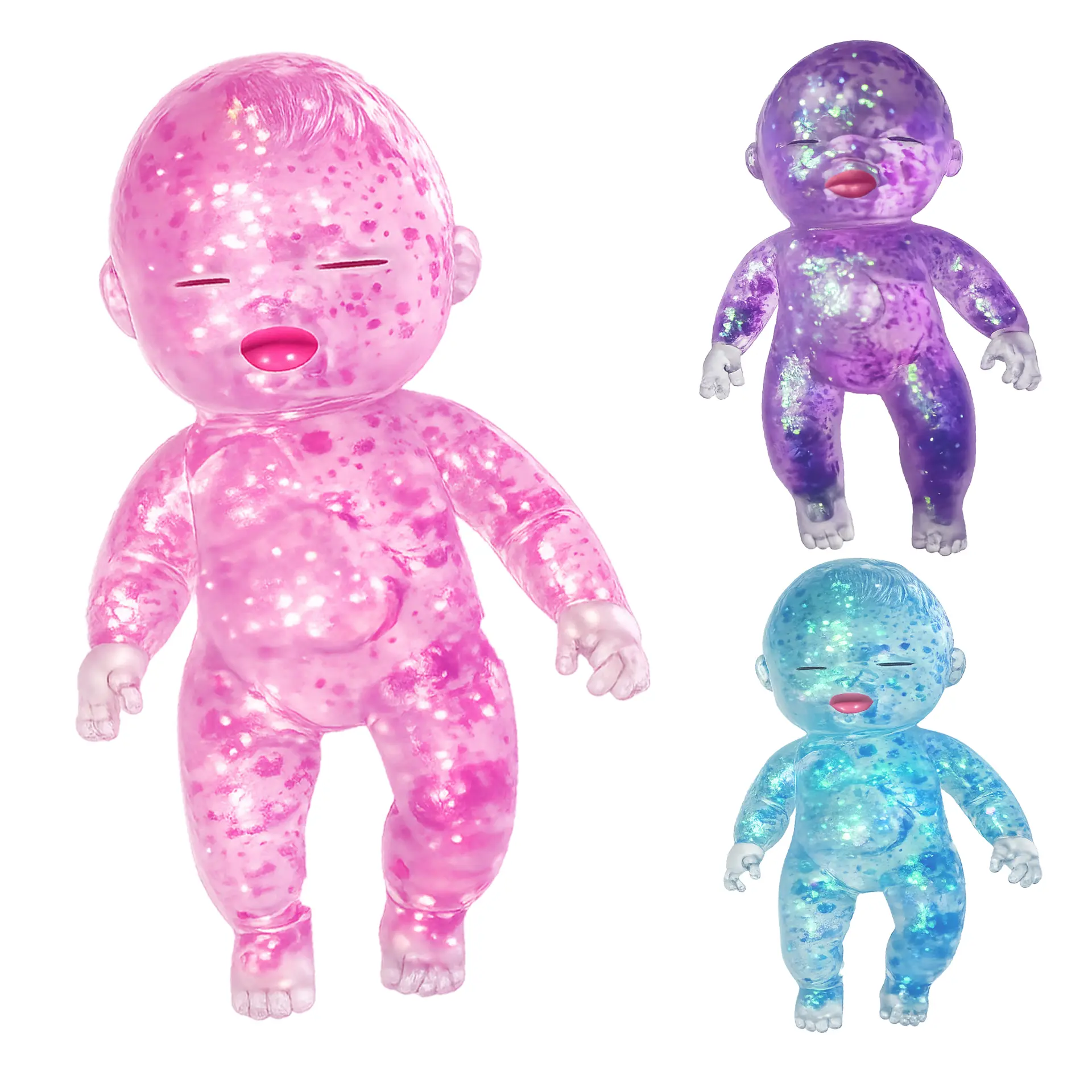 Squishy Baby Doll Stress Relief Toy, Super Soft Stretchy PU Foam Sensory Squeeze Toy, Cute ASMR Fidget Toy for Home, Office & Travel
