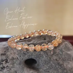 Watermelon Tea Crystal Bracelet – Attract Luck, Calm Energy & Balance Emotions | Handmade Natural Stone Jewelry