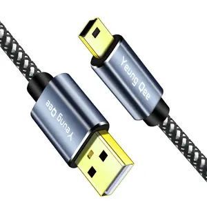 Mini USB Cable 6ft,Braided USB 2.0 Type A to Mini B Cable Charging Cord Compatible with PS3 Controller, MP3/4 Player,PDA, Camera, Scanner and More Mini USB Devices(6FT/2M)