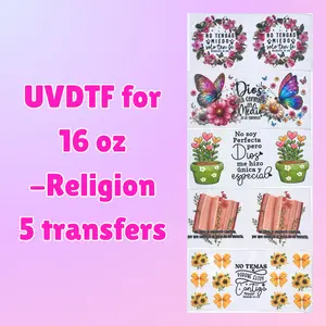 UVDTF transfers para vasos/cups 16oz- Religion (5 transfers)