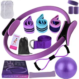 Better Me Pilates Kit, 11Pcs Better Me Pilates Essentials Kit for Women, Better Me Home Pilates Ring and Ball Set, Yoga Ball 25cm Figure 8 Resistance Band Yoga Bands for Home and Gym Workout