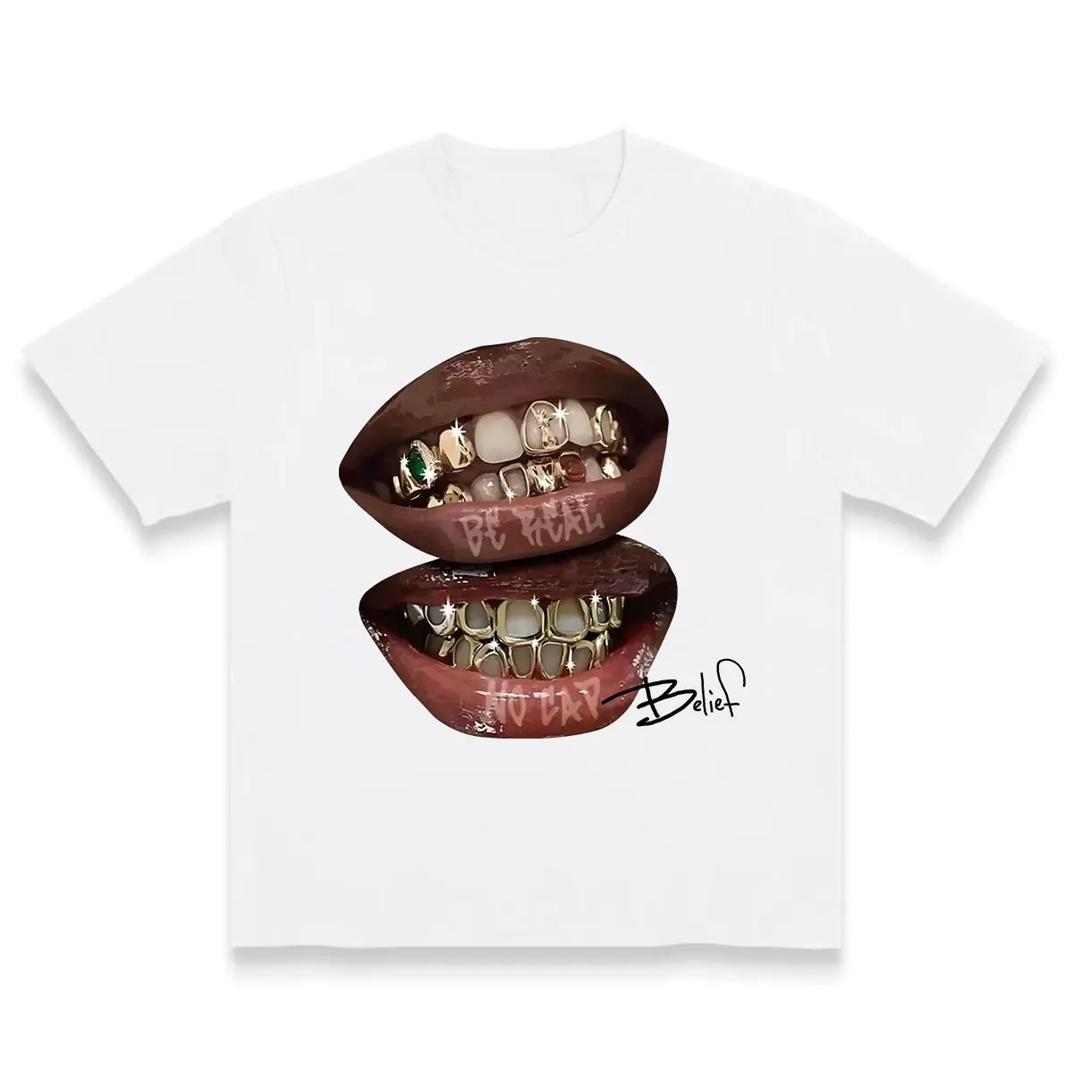 Unisex "Be Real No Cap" Graphic T-Shirt, Hip-Hop Streetwear Style, Relaxed Fit Short-Sleeve Top in Soft 100% Cotton Fabric, USA-Made, Shortsleeve, Tshirt, Thanksgiving