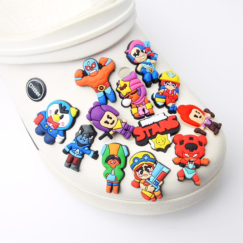 Cartoon Fighting game Croc Shoe Charms for Kids Boys Girls Women Men PVC Wristband Sandals Clog Accessories Party Favor with Dragon and Character Designs