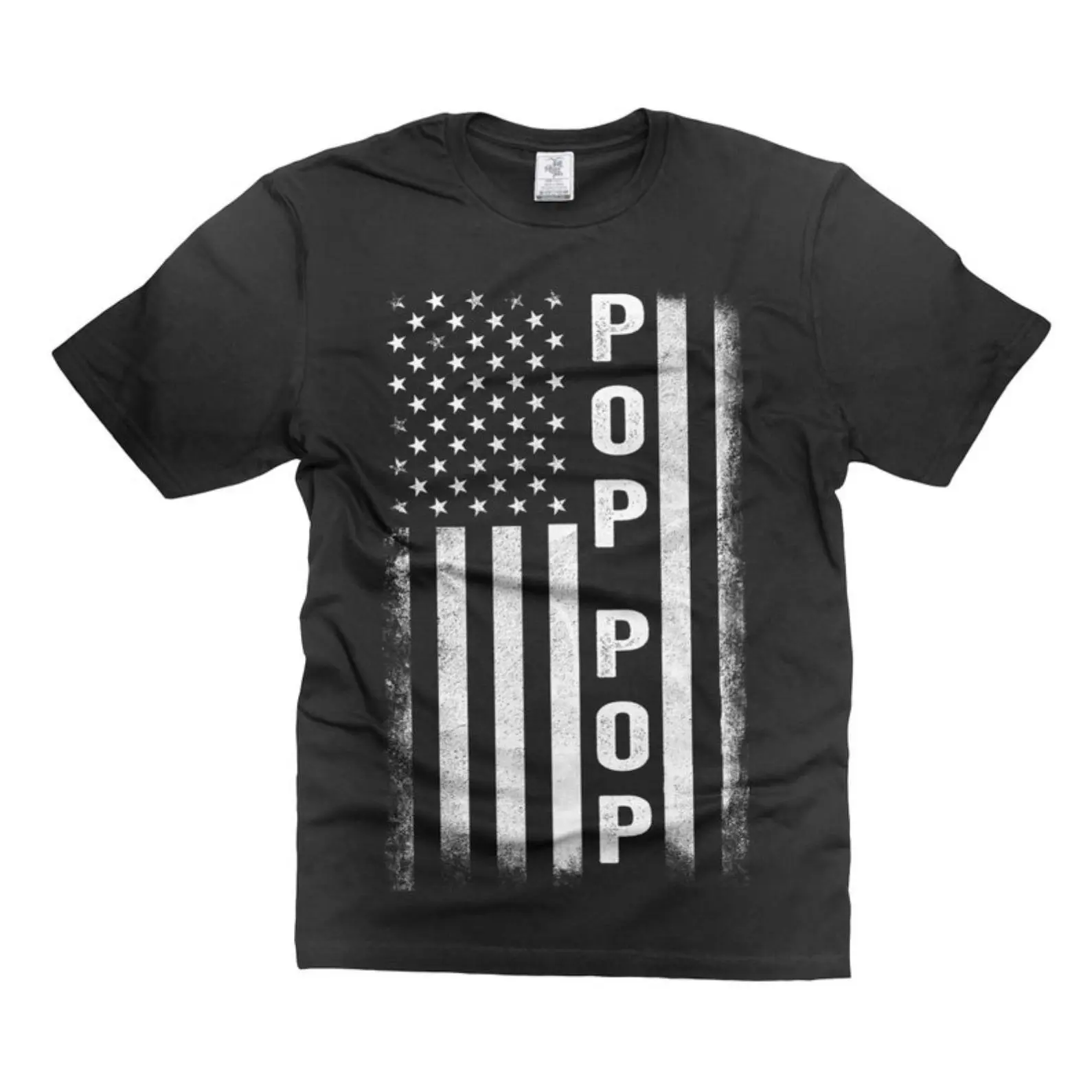 Men's Cotton Knit Shortsleeve Round Neck Graphic T-Shirt - USA Flag Design, All-Seasons Machine-Washable Casual Sports Top, Father's Day Gift Option for Dads, Breathable Cotton Fabric