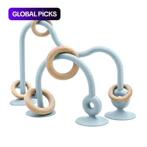 Baby Teething Toy Teething Relief Set, 1 Set Silicone Baby Teether Toy, Montessori Sensory Highchair Suction Toys for Babies