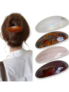 Women's Hair Clip Oval Spring Design, Daily Wear Student Accessory, Elegant Fashion Functional and Practical Hair Jewelry