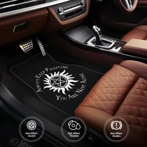 (2D) Cargo compartment liner 4-piece "supernatural" SPN YANA car floor mat, durable polyester fiber suitable for all models, interior decoration, fun accessories, fun design, long-lasting material anti-skid surface