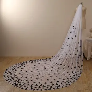 Tulle Bridal Veils Green Falling Butterflies Veil Gorgeous Veils Butterfly Veils