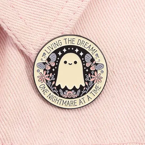 Cute Ghost Design Brooch, Fashion Brooch for Women & Men, Enamel Lapel Pin Suitable for Backpacks, Jeans, Scarves, Hats Decoration, Casual Alloy Accessories for Daily Wear, Flower Brooch Pin, Decor Pins