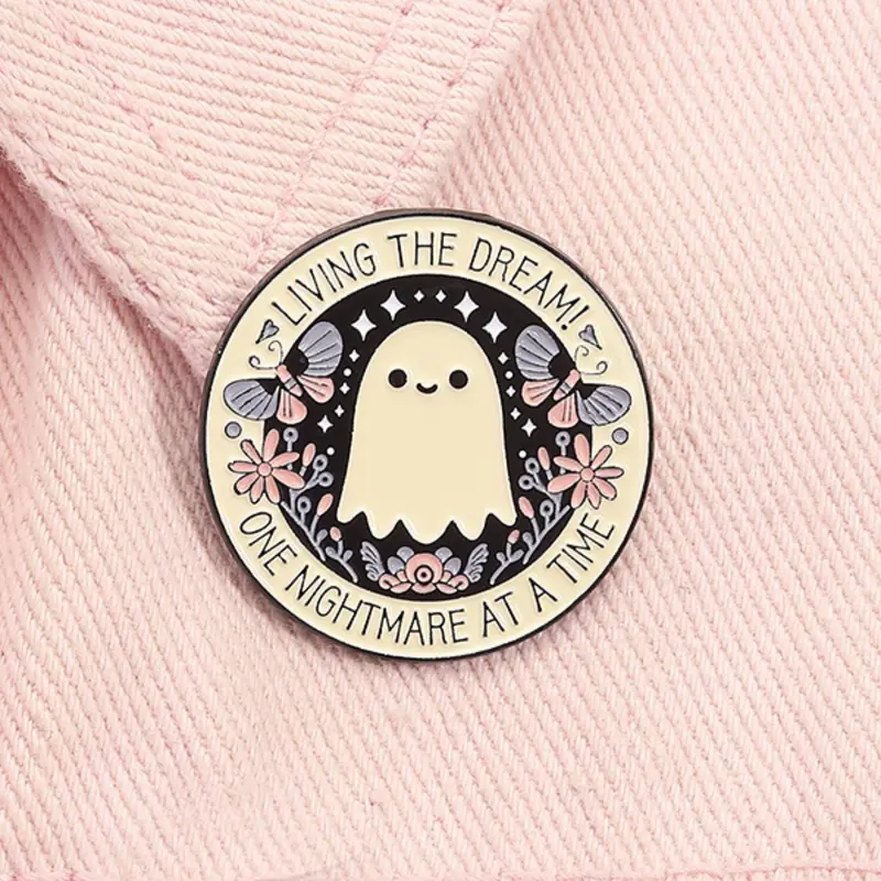 Cute Ghost Design Brooch, Fashion Brooch for Women & Men, Enamel Lapel Pin Suitable for Backpacks, Jeans, Scarves, Hats Decoration, Casual Alloy Accessories for Daily Wear, Flower Brooch Pin, Decor Pins