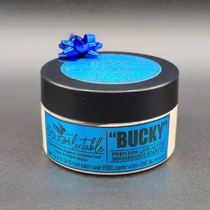 BUCKY - LIVE Active Sourdough Starter 35 Grams for Baking Authentic Healthy Bread - Made in USA - Easy to Use for Beginners & Experienced Bakers Flour