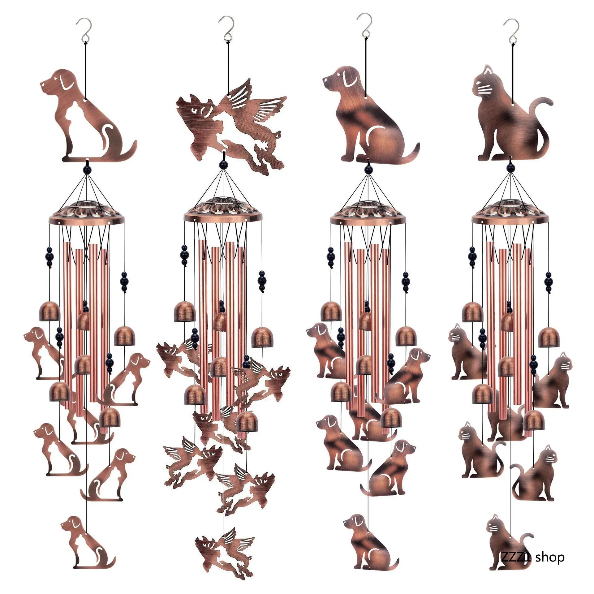 Animal Wind Chimes Outdoor Memorial Windcatcher Romantic Metal Deep Tone Sympathy Bell Blessing Gift for Garden Yard Balcony Festival Aesthetic Decor