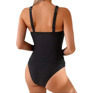 Women's 2026 New 2-Piece Halter Bikini Set, Starfish Print with Cover-Up Skirt, High Stretch Multi-Size Black Bikini Set with Contrast Lace, Beach Pool Vacation Outfit