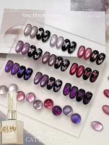 1pc 'Nine Purple Flame' Cat Eye Nail Gel  - Mystical Purple Hues With Intense Cat Eye Shine, Perfect For  Women's Nail Art & Daily/Evening Wear, Long-Lasting & Chip-Resistant
