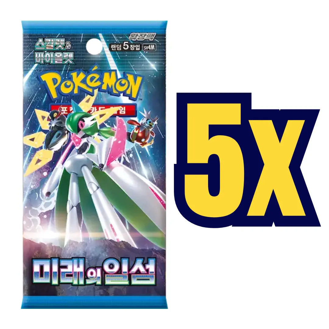 5x Future Flash Korean Pokemon Booster Packs - Paradox Rift
