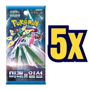 5x Future Flash Korean Pokemon Booster Packs - Paradox Rift