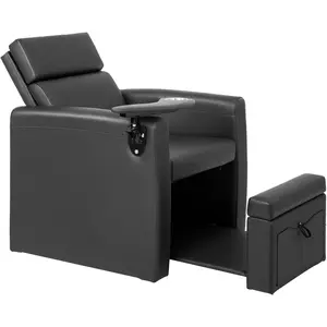 OmySalon Electric Pedicure Chair w/Adjustable Backrest, Movable Cup Holder & Hidden Storage Platform, No-Plumbing Full-Floor Support Pedi Station for Professional Nail Tech Supplies Spa Salon