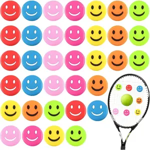 35 Pcs Tennis Vibration Dampener Silicone Racket Dampener Cute Tennis Supplies Racket for Gift (Smile)