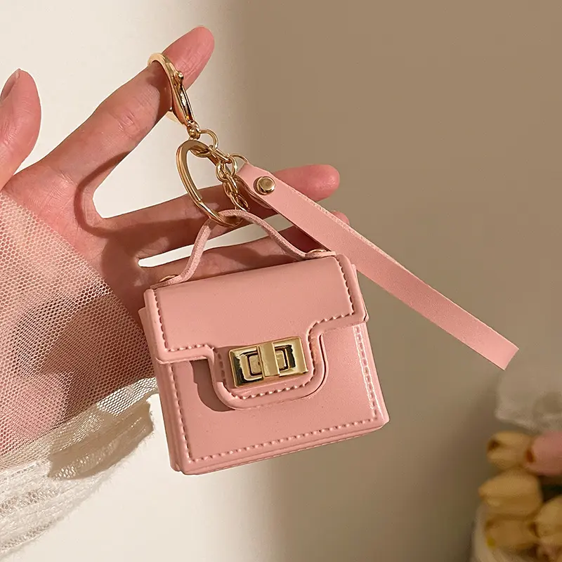 【MINI GIFTS FOR HER】Solid Color Mini Bag Pendant, Cute Mini Lock Keychain, Portable Coin Purse, Cute Keychain Pouch, Ideal Small Gift for Women, Friends, Coworkers & Teen Girls