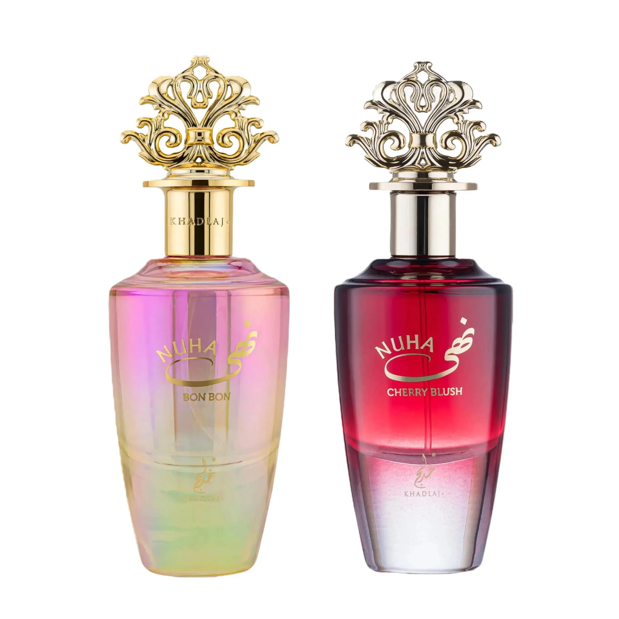 Khadlaj 2 Piece Nuha Fragrance Bundle for Women (2.87 Ounce, Khadlaj Nuha Bon Bon + 2.87 Ounce, Khadlaj Nuha Cherry Blush) Eau de Parfum Spray
