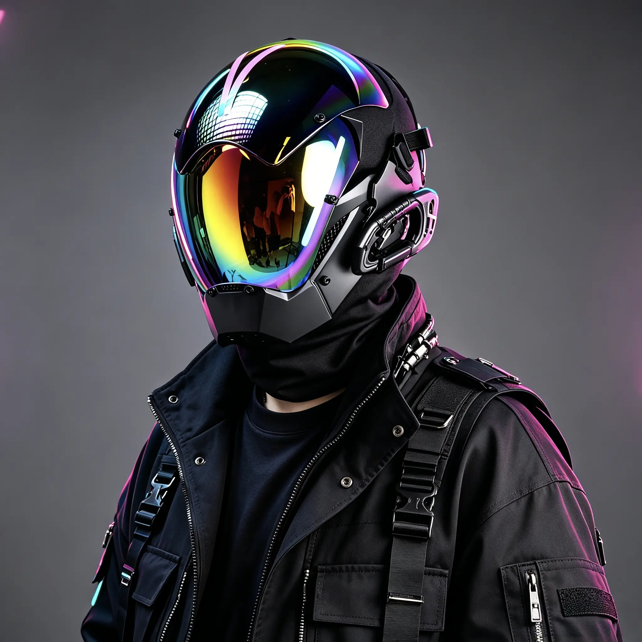 COSTRIBE Mechanical Cyberpunk Face Mask - Lightweight Futuristic Accessory for Halloween, Rave Party, Outdoor Protection & Ski (Fashion Accessories)