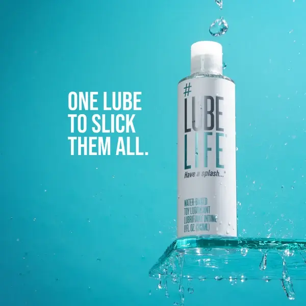 LUBELIFE Water-Based Personal Lubricant for Men, Women & Couples, 8 fl oz, Smooth Non-Sticky Glide, Safe for Sensitive Skin, Toy Safe & Condom Compatible, Non-Staining, Glycerin-Free, Paraben-Free, pH-Balanced, Made in USA