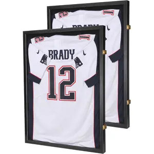 2pcs Acrylic Jersey Display Frames With Uv Protection - Modern Shadow Boxes For Football & Basketball Jerseys, Includes Hangers And Hooks