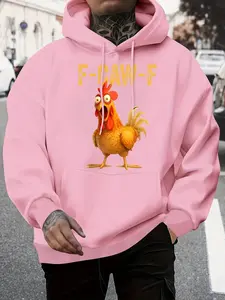 Funny Fcaw Chicken Pattern Unisex Hoodie, with Rooster Design, Fashionable Hooded Sweatshirt, Perfect for Makeup Parties