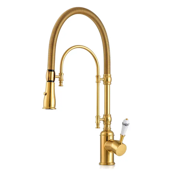 High Arc Pull Down Kitchen Faucet with Swivel Spout Single Handle Dual Spray 360° Rotation Durable Brass Leak-Proof Performance Easy Installation