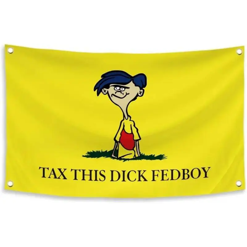 40x60in Funny Meme Polyester Wall Hanging Tapestry - "Tax This Dick Fedboy" Funny Decor, Hand Wash Tapestry Wall Mural, Home Decor Supplies, Outdoors Man Cave Banner