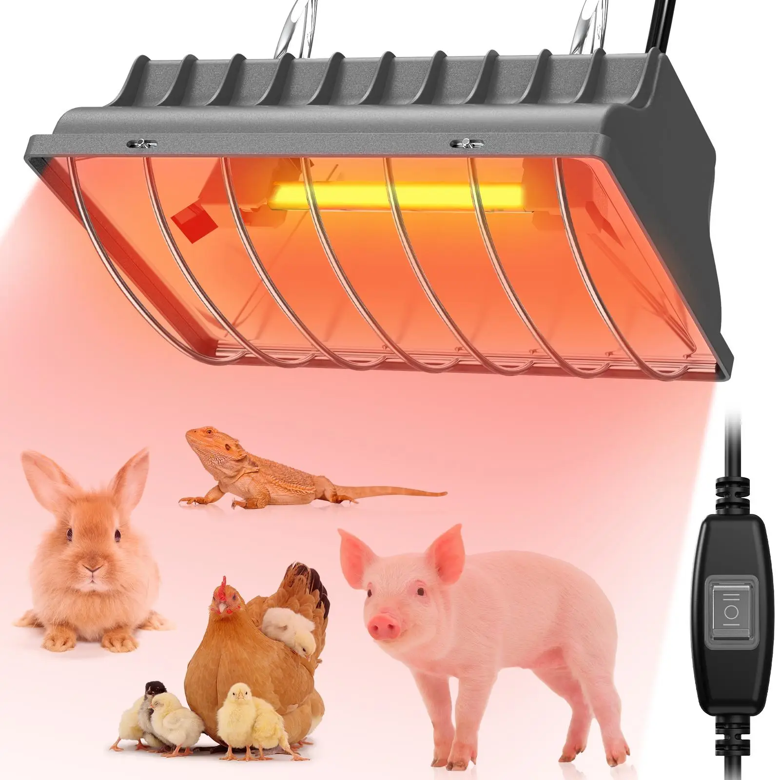 Chicken Coop Heater, Adjustable Hanging Height Chicken Coop Heater with 7.86ft Cord, Brooder Heating Plate & Heat Lamp for Livestock Pet Supplies, Ani