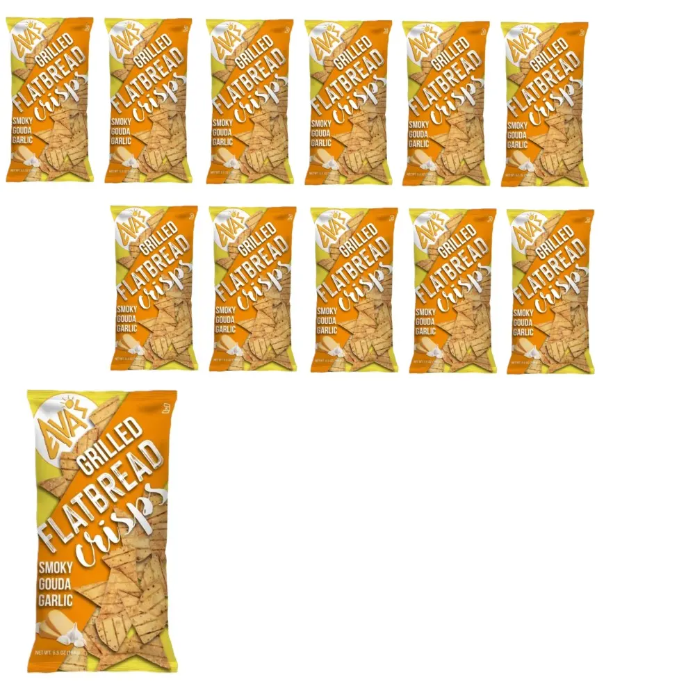 Ava's Smoky Gouda Garlic Flatbread Crisps, 6.5 oz, 12 Pack
