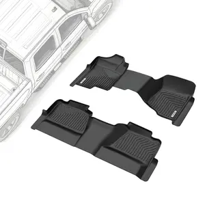 OEDRO Floor Mats Fit for 2007-2013 Chevy Silverado/GMC Sierra 1500 Crew Cab & 2007-2014 Chevy Silverado/GMC Sierra 2500HD/3500 HD Crew Cab (Without Storage Box), TPE All-Weather Floor Liners, 1st and 2nd Row